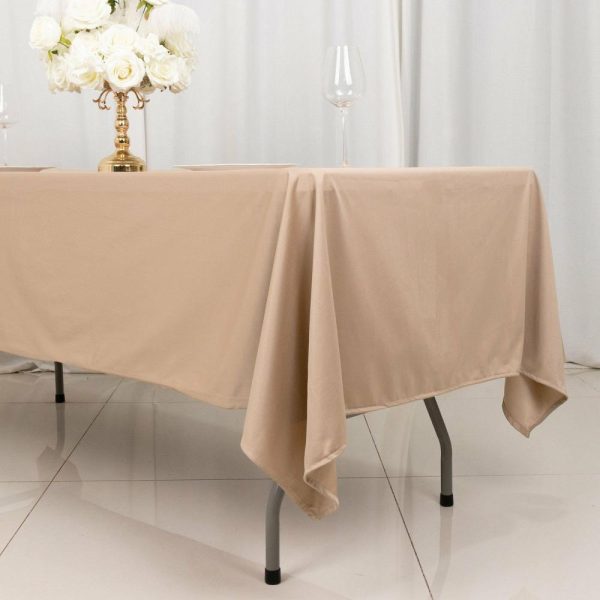 Scuba |  60″x102″ Nude Premium Scuba Wrinkle Free Rectangular Tablecloth, Seamless Scuba Polyester Tablecloth