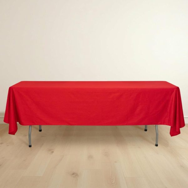 Scuba |  60″x102″ Red Premium Scuba Wrinkle Free Rectangular Tablecloth, Seamless Scuba Polyester Tablecloth