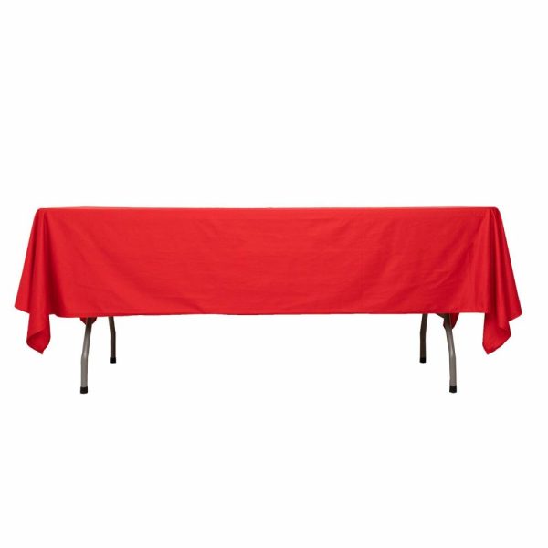 Scuba |  60″x102″ Red Premium Scuba Wrinkle Free Rectangular Tablecloth, Seamless Scuba Polyester Tablecloth