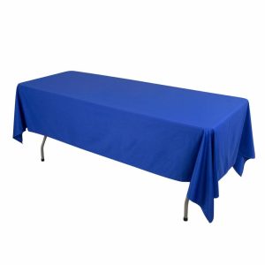 Scuba |  60″x102″ Royal Blue Premium Scuba Wrinkle Free Rectangular Tablecloth, Seamless Scuba Polyester Tablecloth