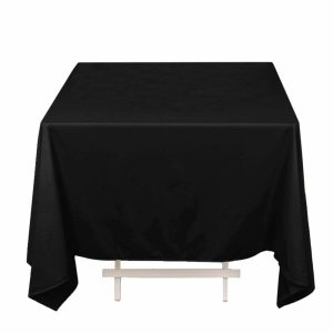 Scuba |  70″ Black Premium Scuba Wrinkle Free Square Tablecloth, Seamless Scuba Polyester Tablecloth