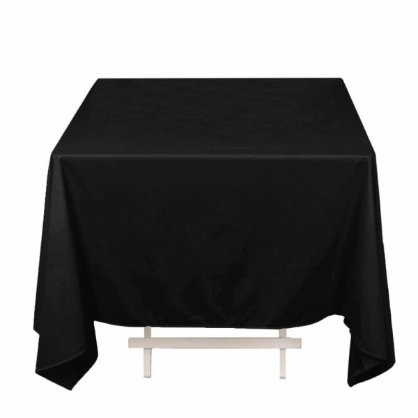 Scuba |  70″ Black Premium Scuba Wrinkle Free Square Tablecloth, Seamless Scuba Polyester Tablecloth