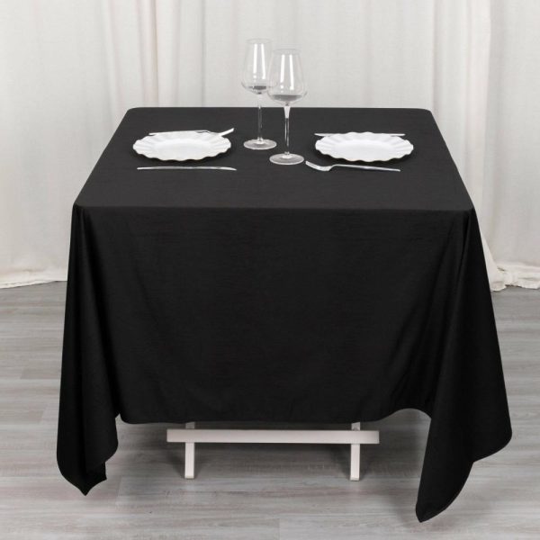 Scuba |  70″ Black Premium Scuba Wrinkle Free Square Tablecloth, Seamless Scuba Polyester Tablecloth