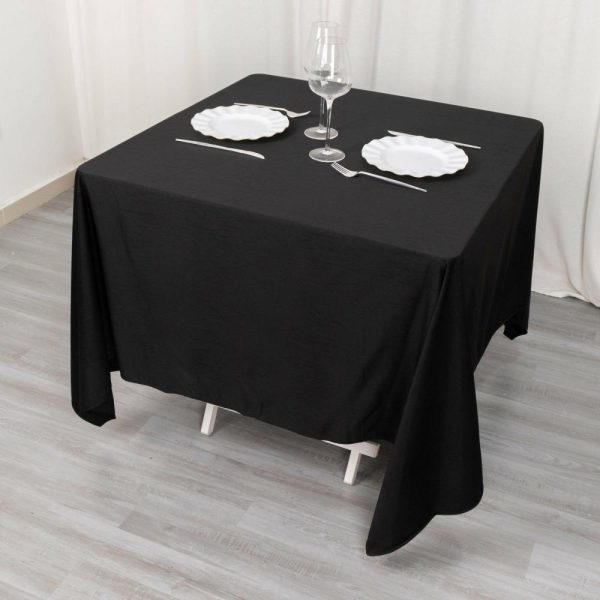 Scuba |  70″ Black Premium Scuba Wrinkle Free Square Tablecloth, Seamless Scuba Polyester Tablecloth