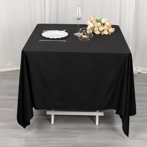 Scuba |  70″ Black Premium Scuba Wrinkle Free Square Tablecloth, Seamless Scuba Polyester Tablecloth