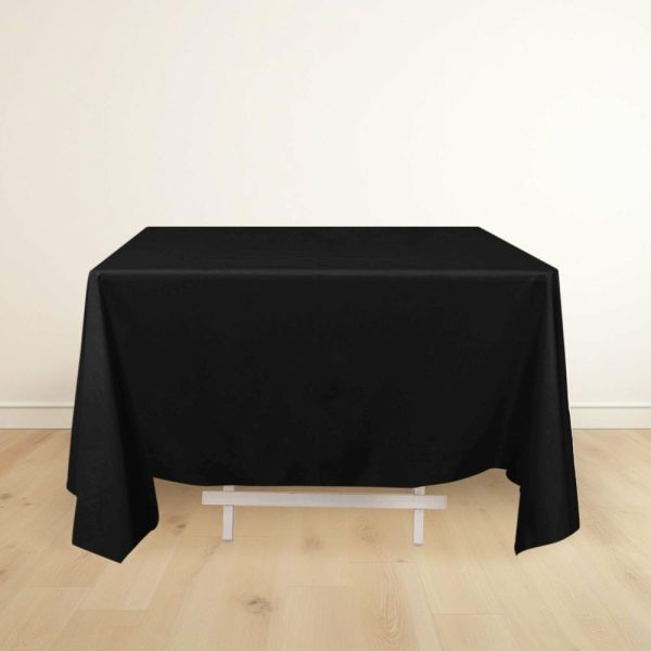 Scuba |  70″ Black Premium Scuba Wrinkle Free Square Tablecloth, Seamless Scuba Polyester Tablecloth