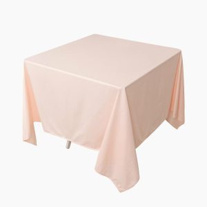 Scuba |  70″ Blush Premium Scuba Wrinkle Free Square Tablecloth, Seamless Scuba Polyester Tablecloth