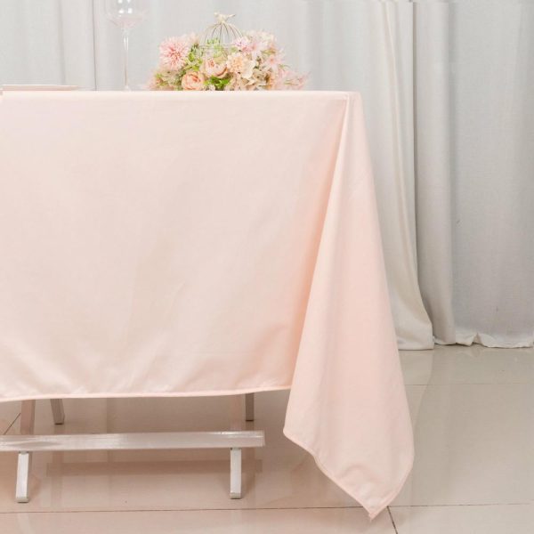 Scuba |  70″ Blush Premium Scuba Wrinkle Free Square Tablecloth, Seamless Scuba Polyester Tablecloth