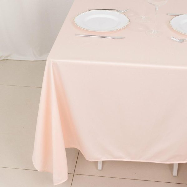 Scuba |  70″ Blush Premium Scuba Wrinkle Free Square Tablecloth, Seamless Scuba Polyester Tablecloth