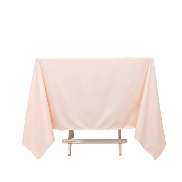 Scuba |  70″ Blush Premium Scuba Wrinkle Free Square Tablecloth, Seamless Scuba Polyester Tablecloth