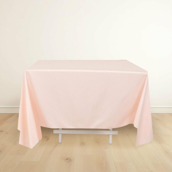 Scuba |  70″ Blush Premium Scuba Wrinkle Free Square Tablecloth, Seamless Scuba Polyester Tablecloth