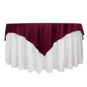 Scuba |  70″ Burgundy Premium Scuba Wrinkle Free Square Table Overlay, Seamless Scuba Polyester Table Topper