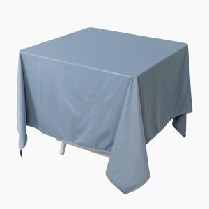 Scuba |  70″ Dusty Blue Premium Scuba Wrinkle Free Square Tablecloth, Seamless Scuba Polyester Tablecloth