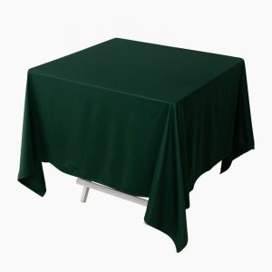 Scuba |  70″ Hunter Emerald Green Premium Scuba Wrinkle Free Square Tablecloth, Seamless Scuba Polyester Tablecloth