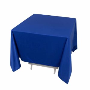 Scuba |  70″ Royal Blue Premium Scuba Wrinkle Free Square Tablecloth, Seamless Scuba Polyester Tablecloth