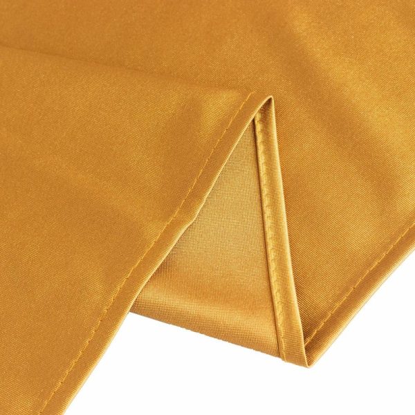 Scuba |  70″ Shimmer Gold Premium Scuba Square Table Overlay, Wrinkle Free Seamless Polyester Table Topper