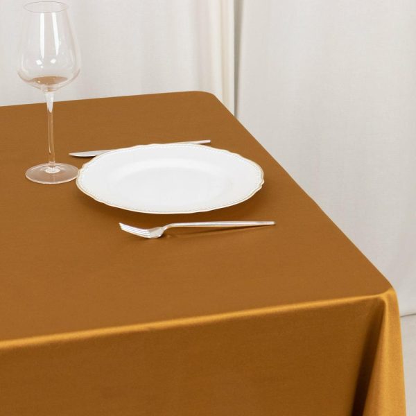 Scuba |  70″ Shimmer Gold Premium Scuba Square Tablecloth, Wrinkle Free Seamless Polyester Tablecloth