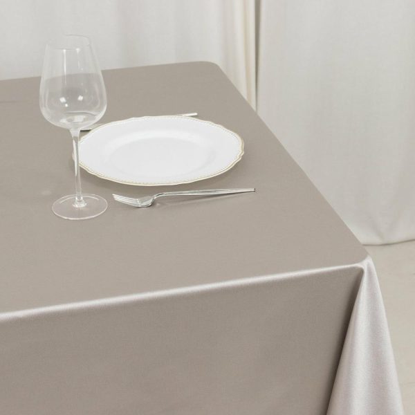 Scuba |  70″ Shimmer Silver Premium Scuba Square Tablecloth, Wrinkle Free Seamless Polyester Tablecloth