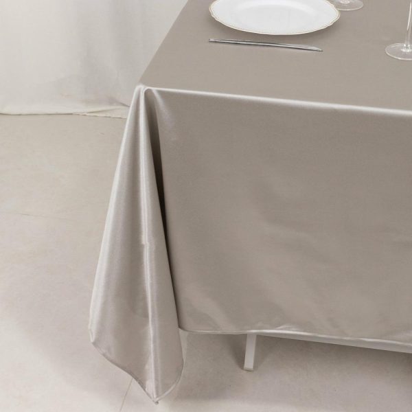 Scuba |  70″ Shimmer Silver Premium Scuba Square Tablecloth, Wrinkle Free Seamless Polyester Tablecloth