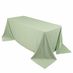 Scuba |  90″x132″ Sage Green Premium Scuba Wrinkle Free Rectangular Tablecloth, Seamless Scuba Polyester Tablecloth for 6 Foot Table With Floor-Length Drop