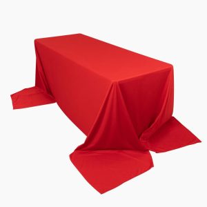 Scuba |  90″x156″ Red Premium Scuba Wrinkle Free Rectangular Tablecloth, Seamless Scuba Polyester Tablecloth for 8 Foot Table With Floor-Length Drop