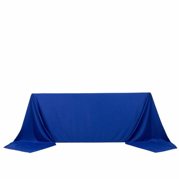 Scuba |  90″x156″ Royal Blue Premium Scuba Wrinkle Free Rectangular Tablecloth, Seamless Scuba Polyester Tablecloth for 8 Foot Table With Floor-Length Drop