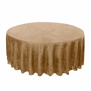 Sequin & Shimmer |  108″ Gold Seamless Premium Sequin Round Tablecloth