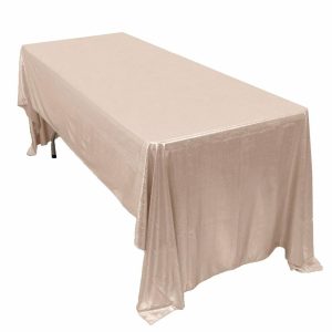 Sequin & Shimmer |  60″x126″ Blush Shimmer Sequin Dots Polyester Tablecloth, Wrinkle Free Sparkle Glitter Table Cover