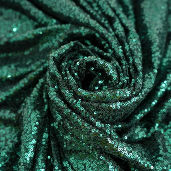 Sequin & Shimmer |  60″x126″ Hunter Emerald Green Seamless Premium Sequin Rectangle Tablecloth