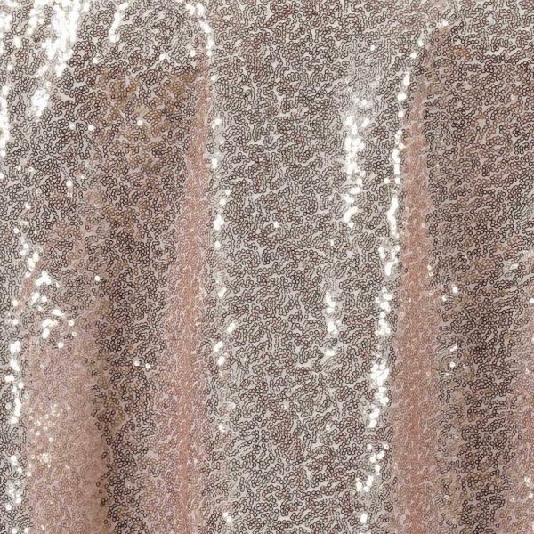 Sequin & Shimmer |  90″ Rose Gold Seamless Premium Sequin Round Tablecloth