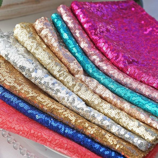 Sequin & Shimmer Napkins |  20”x20” Champagne Premium Sequin Cloth Dinner Napkin Reusable Linen