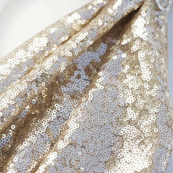 Sequin & Shimmer Napkins |  20”x20” Champagne Premium Sequin Cloth Dinner Napkin Reusable Linen