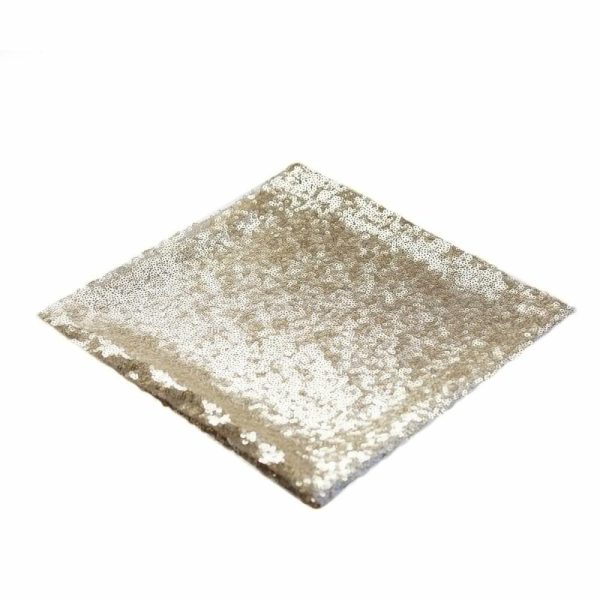 Sequin & Shimmer Napkins |  20”x20” Champagne Premium Sequin Cloth Dinner Napkin Reusable Linen