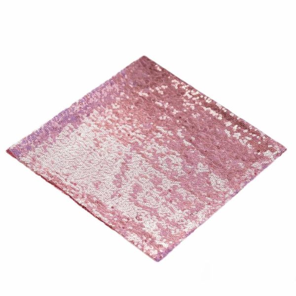 Sequin & Shimmer Napkins |  20”x20” Pink Premium Sequin Cloth Dinner Napkin Reusable Linen