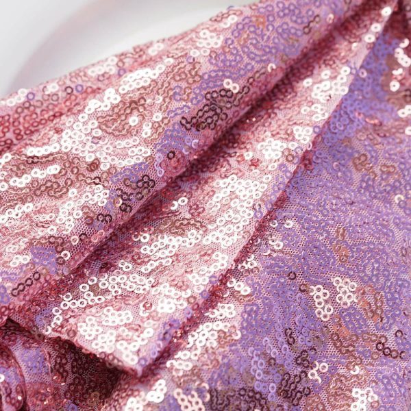 Sequin & Shimmer Napkins |  20”x20” Pink Premium Sequin Cloth Dinner Napkin Reusable Linen