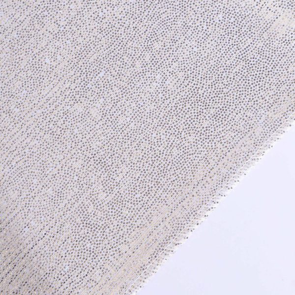 Sequin & Shimmer Runners |  12″x108″ Beige Shimmer Sequin Dots Polyester Table Runner, Wrinkle Free Sparkle Glitter Table Runner