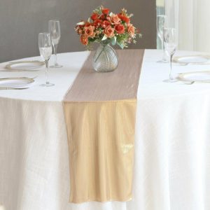 Sequin & Shimmer Runners |  12″x108″ Blush Shimmer Sequin Dots Polyester Table Runner, Wrinkle Free Sparkle Glitter Table Runner