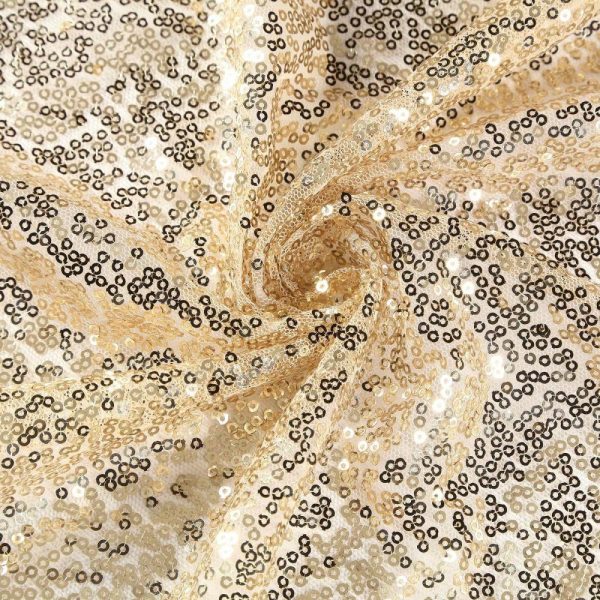 Sequin & Shimmer Runners |  12″x108″ Champagne Premium Sequin Table Runner