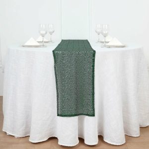 Sequin & Shimmer Runners |  12″x108″ Hunter Emerald Green Premium Sequin Table Runner