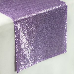 Sequin & Shimmer Runners |  12″x108″ Lavender Premium Sequin Table Runner