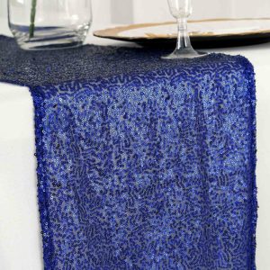 Sequin & Shimmer Runners |  12″x108″ Royal Blue Premium Sequin Table Runner