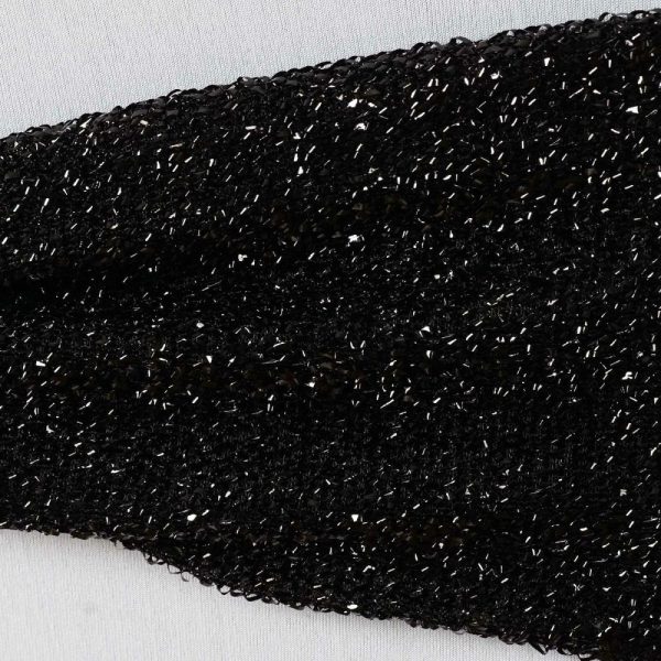 Sequin & Shimmer Sashes |  5 Pack Black Metallic Shimmer Tinsel Spandex Chair Sashes