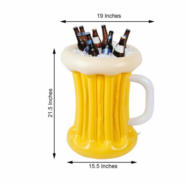 Serving Trays & Bowls |  21″ Tall Inflatable Ice Cooler, Party Beer Mug Ice Bucket Cooler