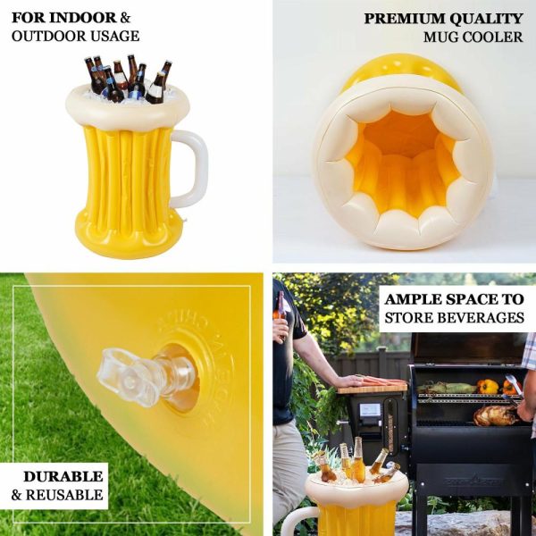 Serving Trays & Bowls |  21″ Tall Inflatable Ice Cooler, Party Beer Mug Ice Bucket Cooler