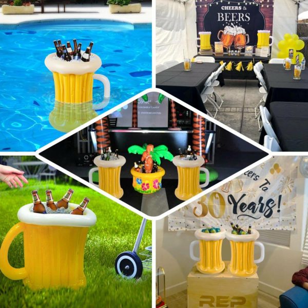 Serving Trays & Bowls |  21″ Tall Inflatable Ice Cooler, Party Beer Mug Ice Bucket Cooler