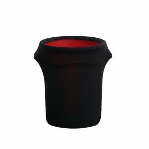 Spandex |  41-50 Gallons Black Stretch Spandex Round Trash Bin Container Cover