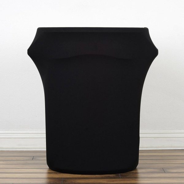 Spandex |  41-50 Gallons Black Stretch Spandex Round Trash Bin Container Cover