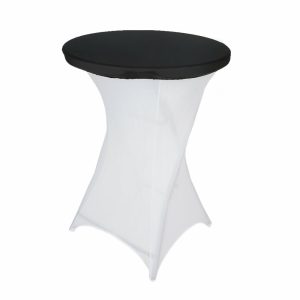 Spandex |  Black Spandex Cocktail Table Top Stretch Cover