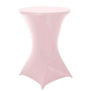 Spandex |  Blush Highboy Spandex Cocktail Table Cover, Fitted Stretch Tablecloth for 24″-32″ Dia High Top Tables