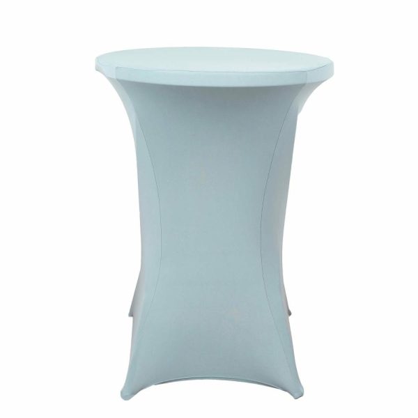 Spandex |  Dusty Blue Highboy Spandex Cocktail Table Cover, Fitted Stretch Tablecloth for 24″-32″ Dia High Top Tables